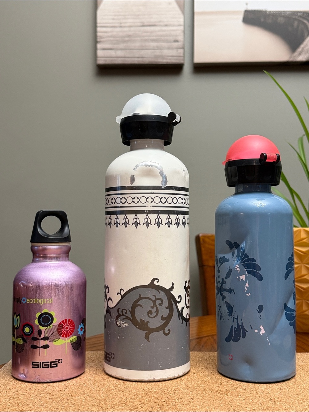 White & Gray Decorative Stainless Water Bottle - White/Grey